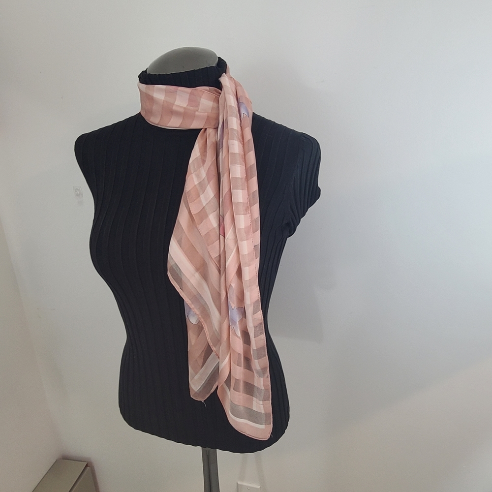 Italian Pink Butterfly Scarf